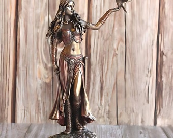 The Morrigan Celtic Goddess Statue - Pagan, Druid, Wiccan Figurine - Handcrafted Miniature Sculpture - Unique Home Decor & Gift Idea