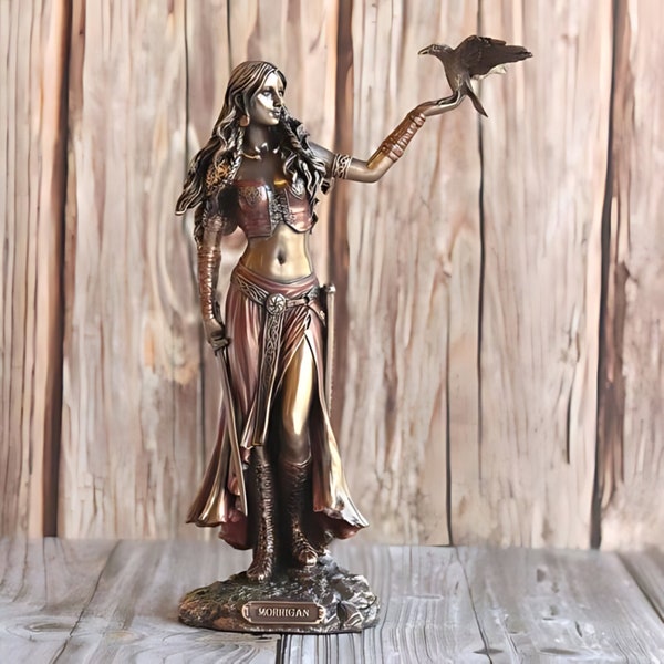 The Morrigan Celtic Goddess Statue - Pagan, Druid, Wiccan Figurine - Handcrafted Miniature Sculpture - Unique Home Decor & Gift Idea