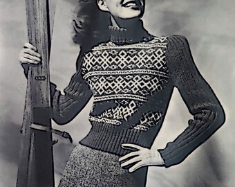 2 modelli di maglieria per top da donna vintage degli anni '40 - Download immediato del PDF