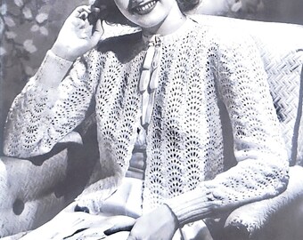 Modello lavorato a maglia per indumenti da notte da donna vintage degli anni '40 - Download immediato del PDF