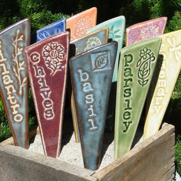 Herb Garden Stakes / Plant Markers - A Set of 3