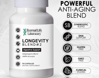 Longevity Blend #2 Digestive Support - Probiotics, Triphala, Green Tea Extract, metabolic booster, diet pill, probiotics for women