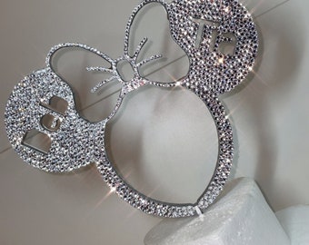 Décoration de gâteau personnalisée Minnie Ears Crystal strass - Anniversaire-mariage-Fiançailles