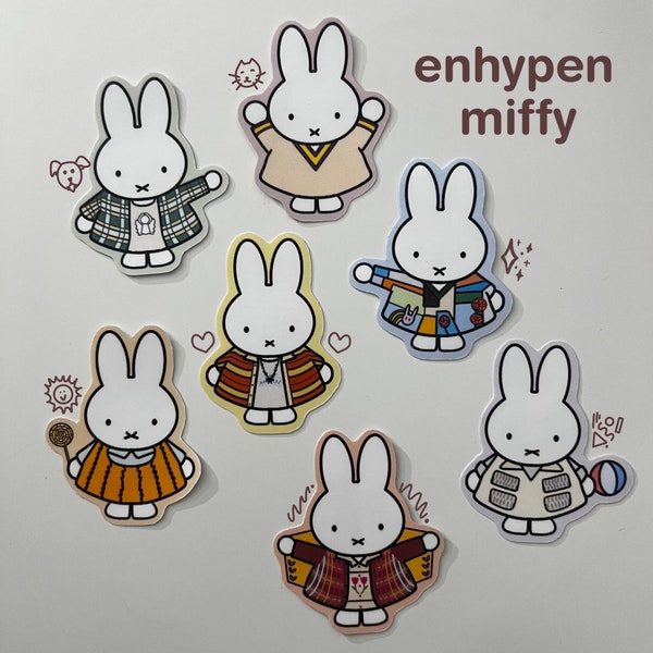 enhypen bunny stickers ⊹ waterproof vinyl ⊹  for laptops, water bottles, notebook, journaling