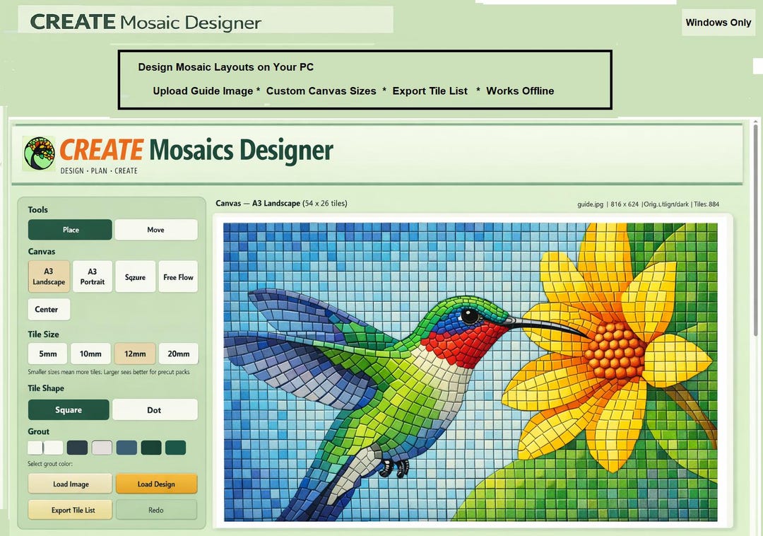 CREATE Mosaics Designer for Windows V1.0 | Mosaic Design Software for ...