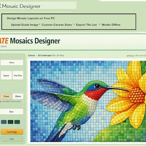 Mosaic Design App for Windows, Mosaic Planning Tool, Tile Layout Software, Digital Download for Mosaic Artists