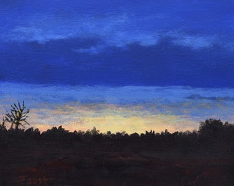 Sunset Landscape, Original Landscape, Foust, 8X10 Painting,