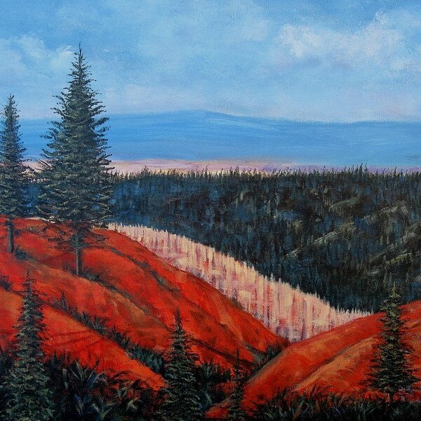 Western Landscape 18 X 24 original painting. Free Shipping.