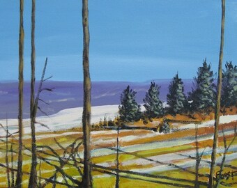 Winter Landscape, Original, paintings on Canvas, by Gene Foust 11 X 14, Landscape With Snow.