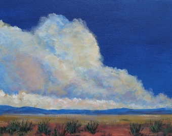 Desert Clouds, southwestern painting, desert painting, canvas art, western landscape, Foust, clouds,