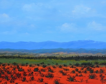 Red Desert Landscape, Southwestern Art, Southwestern Painting, Foust, 24 X 36, Large Painting, Canvas Art,