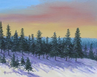 Winter landscape, Landscape Painting, Original painting on canvas,18 X 24, Foust