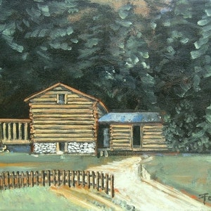smoky mountain painting, original art on canvas, landscape, 11 X 14, Blue Ridge, Foust