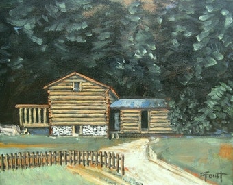 smoky mountain painting, original art on canvas, landscape, 11 X 14, Blue Ridge, Foust