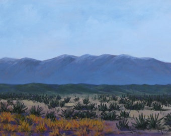 Southwestern art, purple desert painting, 24 x 36, original painting, desert landscape, large painting, canvas art, Foust,