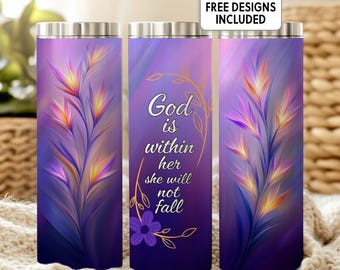 Royal Purple Christian 20 Unzen Tumbler Wrap Inspirierend Glauben Geschenk für Frauen Sublimation Design Färbung Geschenk für Sie PNG Muttertag