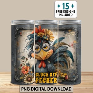 Crazy Chicken 20 oz Tumbler Wrap Sarcastic Grumpy Saying Gift for Chicken Lovers Quirky Chicken Sublimation Design PNG Digital Download