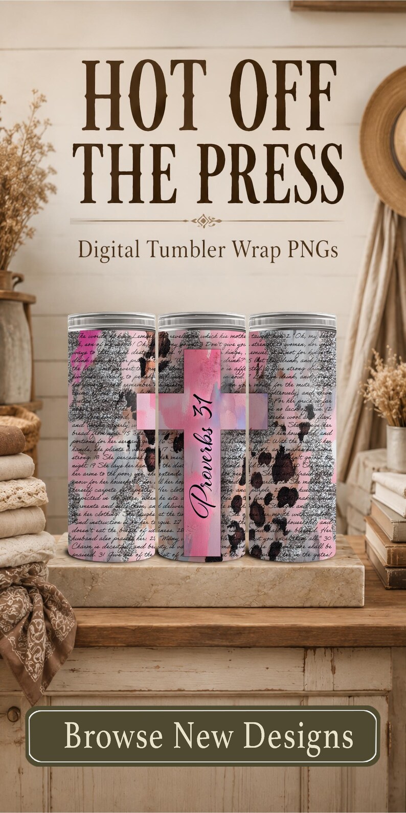 Christian Woman Glitter Leopard Print 20 oz Tumbler Wrap Gift for Working Mom Proverbs 31 Gift for Boss Wrap Working Girl with Integrity PNG image 11