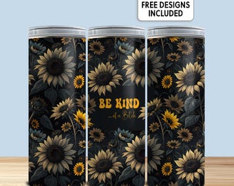 Funny Bitch Hidden Insult 20 oz Tumbler Wrap Sunflower Rude Adult Humor Gift for Friend Digital Download Sarcastic Secret Message for Her