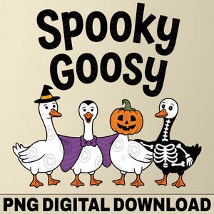 不気味なガチョウのハロウィンTシャツ、コスチュームパーティー、ガチョウのデザイン、友達へのギフト、10月用秋ドリンクウェア、風車、デジタルダウンロードPNG