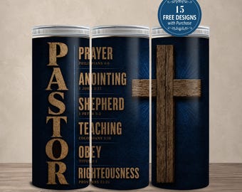 Pastor Acronym 20oz Tumbler Wrap PNG Digital Download
