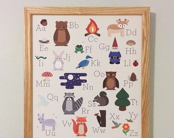 Woodland Alphabet Print