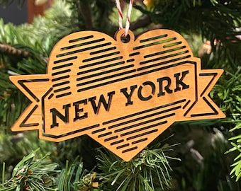 Laser-Cut NYC Ornament -- I Heart New York