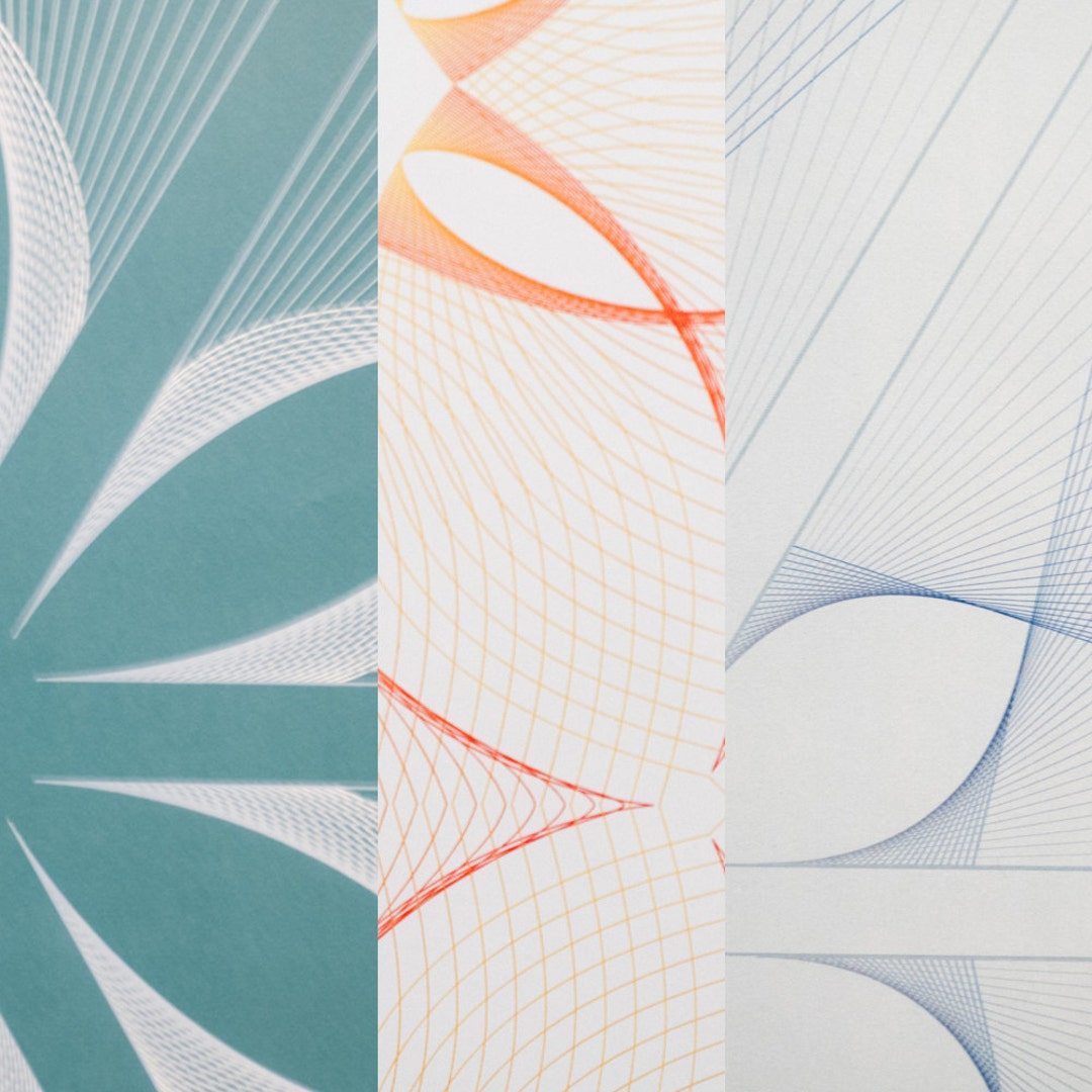 Spirograph Wrapping Paper: Patterned Gift Wrap, Set of 3 - Etsy