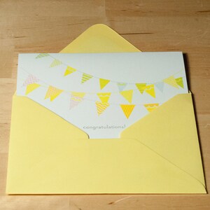 Hand-printed Congratulations card Flag Bunting image 4