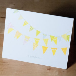 Hand-printed Congratulations card Flag Bunting image 2