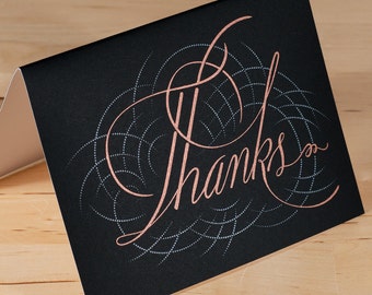 Thank You card -- Hand-printed calligraphic greeting card