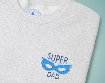 Super Dad Embroidered Crewneck Sweatshirt – Father's Day Gift