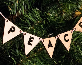 Ornament -- Lasercut Peace Bunting