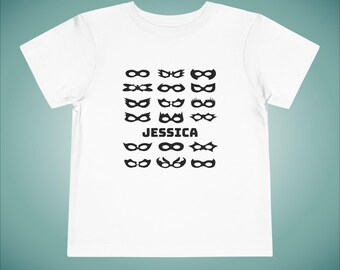 Personalized Superhero Mask Toddler Tee: Kids Costume Shirt