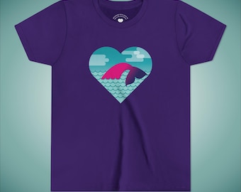 Youth Mermaid Heart Tee: Summer Kids T-Shirt