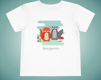 Personalized Woodland Animal Toddler Tee: Custom Kids Shirt