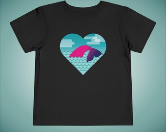 Toddler Mermaid Tail Heart Tee, Kids Summer Outfit