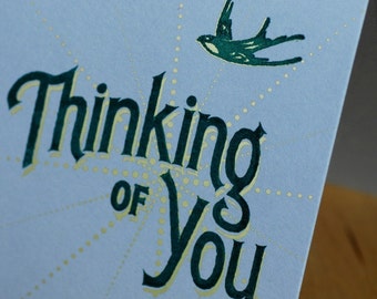 Hand-Printed Greeting Card -- Thinking of You