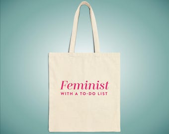 Feminist To-Do List Cotton Canvas Tote Bag