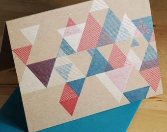 Hand-printed Triangular Pattern card