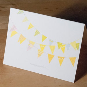 Hand-printed Congratulations card Flag Bunting image 5