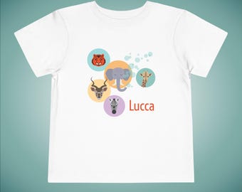 Wildlife Toddler Tee, Personalized Animal Shirt