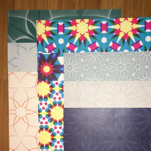 Wrapping Paper Set of 3 Sheets of Kaleidoscopic Patterned Paper image 5