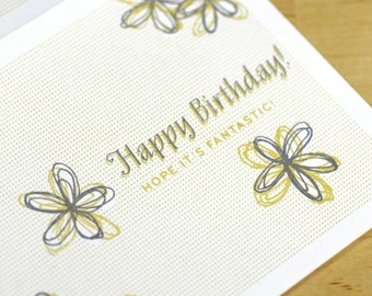 Happy Birthday Card -- Hand-printed