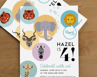 Birthday Party Invitation — Wild Animals