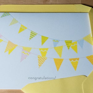 Hand-printed Congratulations card Flag Bunting image 3