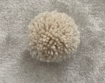 Pom Pom 100 Percent Natural Cashmere Wool Handmade 6.5cm or 2.5 inches Diameter