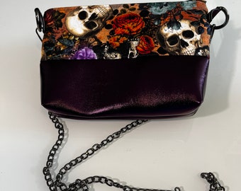 Skull, cross body purse, custom bags