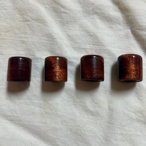 4 Wood Red BLOODWOOD Guitar Knobs for Split Shaft Pots