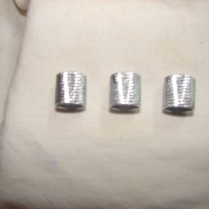 3 Small Chrome Flat Top Knurled Guitar Knobs for Split Shafts Pots